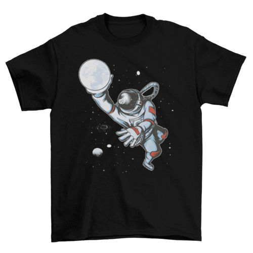 Astronaut basketball with moon t-shirt - VirtuousWares:Global