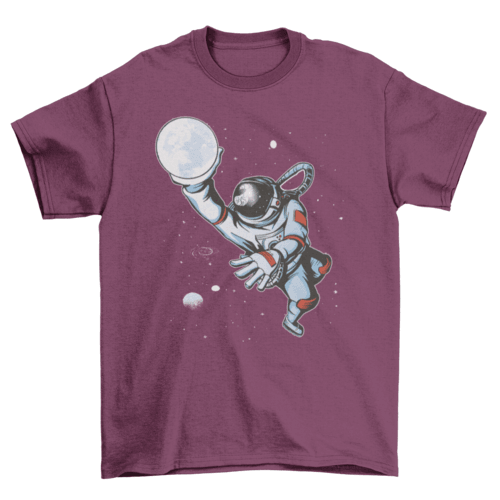 Astronaut basketball with moon t-shirt - VirtuousWares:Global