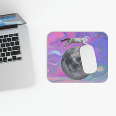Astronaut Cat Jumping Over Moon Mouse Pad - VirtuousWares:Global