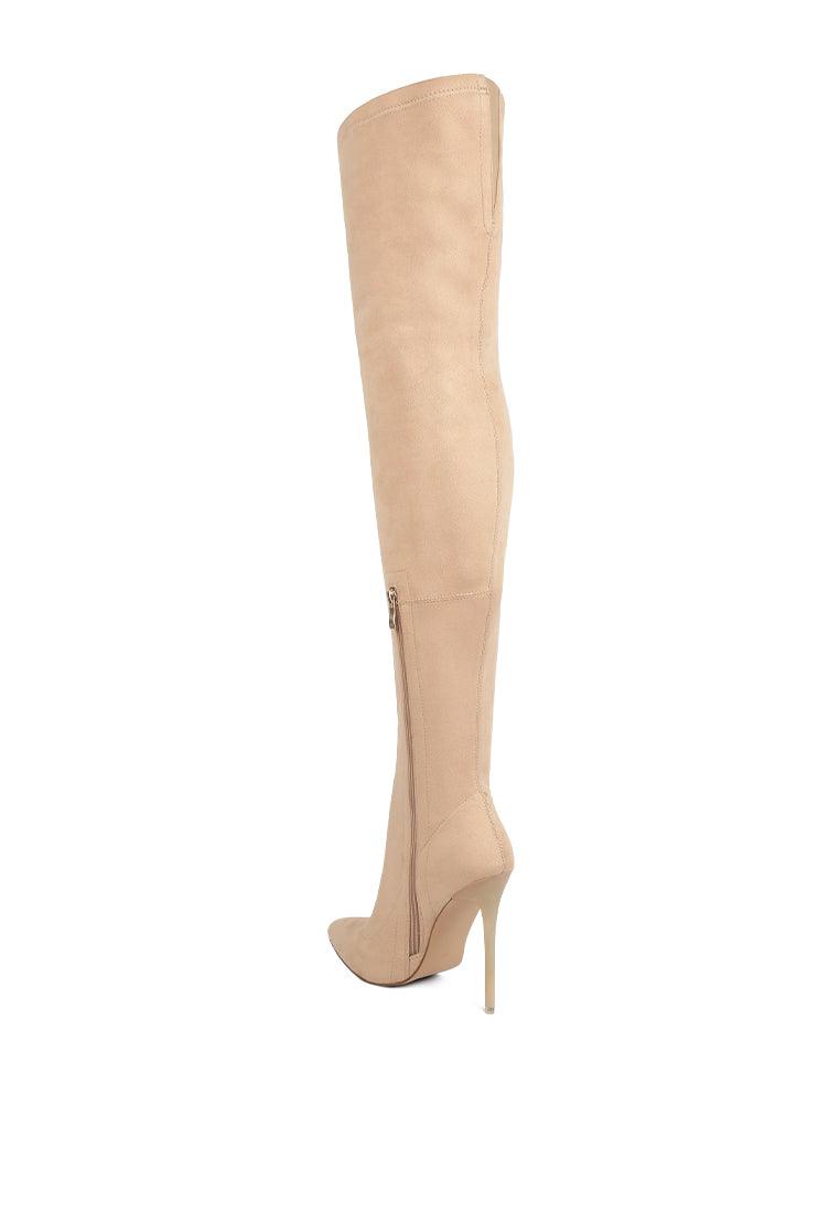 atelier stretch faux suede stiletto long boots - VirtuousWares:Global