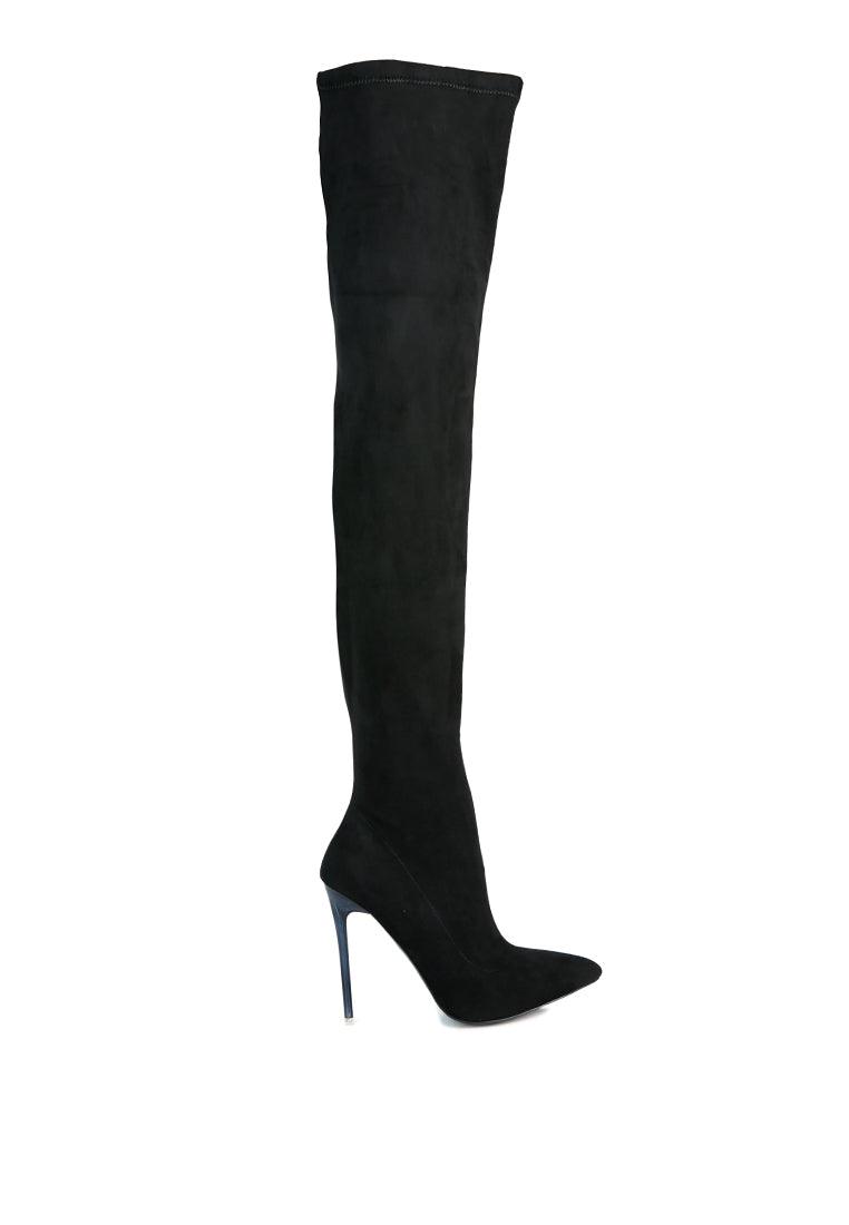 atelier stretch faux suede stiletto long boots - VirtuousWares:Global