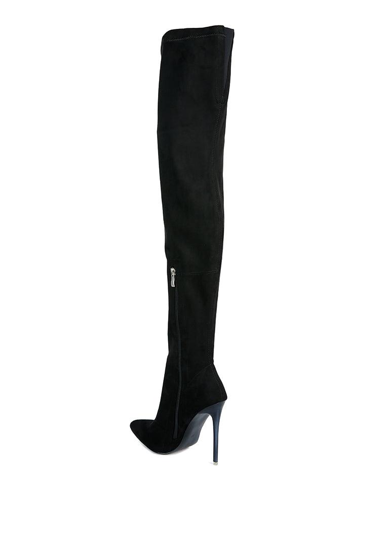 atelier stretch faux suede stiletto long boots - VirtuousWares:Global