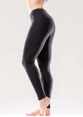 Athletique Low-Waisted Ribbed Leggings with Hidden Pocket and Mesh - VirtuousWares:Global