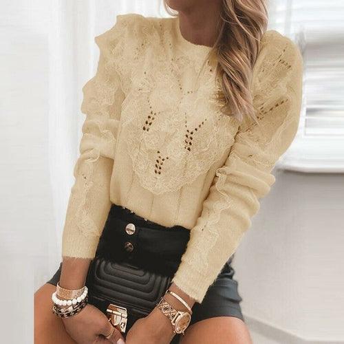 Autumn Embroidery Crochet Lace Sweater - VirtuousWares:Global