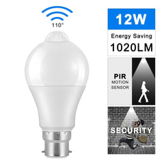 B22 LED Bulb Light Sensor 12W Cool White - VirtuousWares:Global