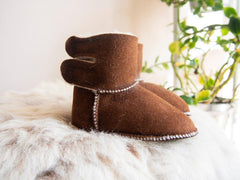Baby Brown Sheepskin Boots. - VirtuousWares:Global