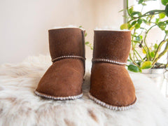 Baby Brown Sheepskin Boots. - VirtuousWares:Global