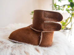 Baby Brown Sheepskin Boots. - VirtuousWares:Global