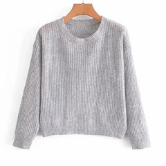 Backless Knitted Pullovers Long Sleeve Sweater - VirtuousWares:Global