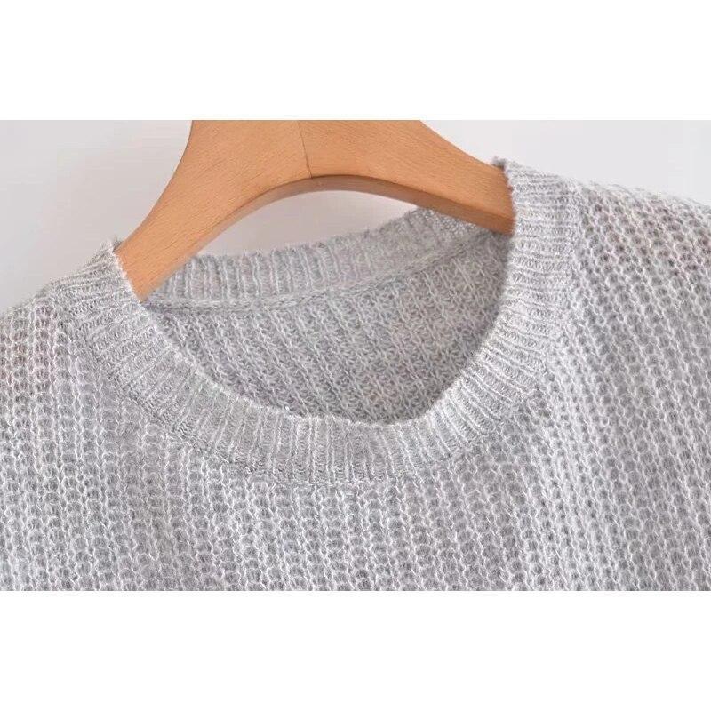 Backless Knitted Pullovers Long Sleeve Sweater - VirtuousWares:Global