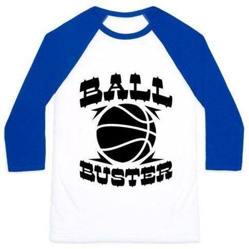BALL BUSTER (BASKETBALL) UNISEX CLASSIC BASEBALL TEE - VirtuousWares:Global