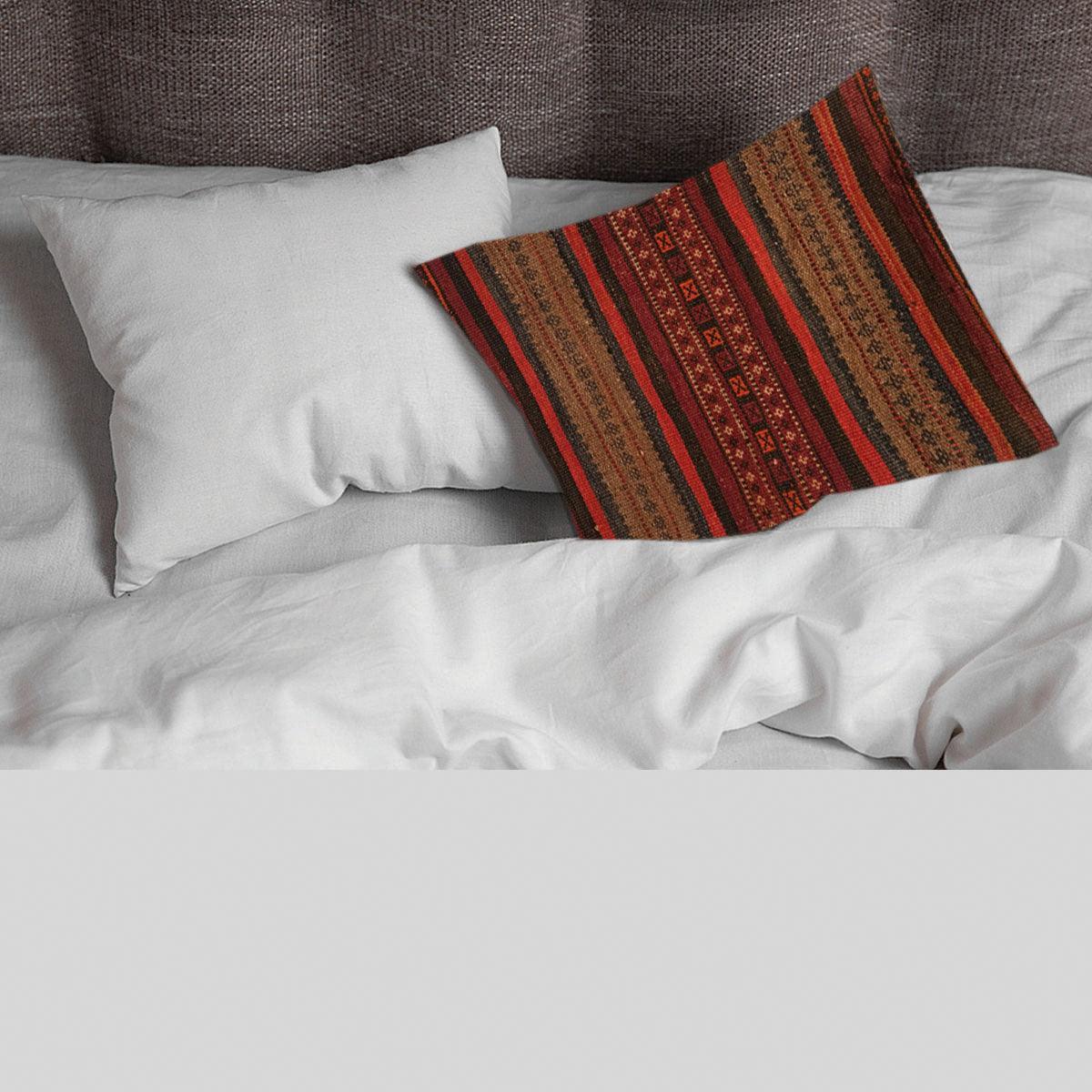 Baluchi Kilim Handwoven Iroko Cushion Cover - VirtuousWares:Global