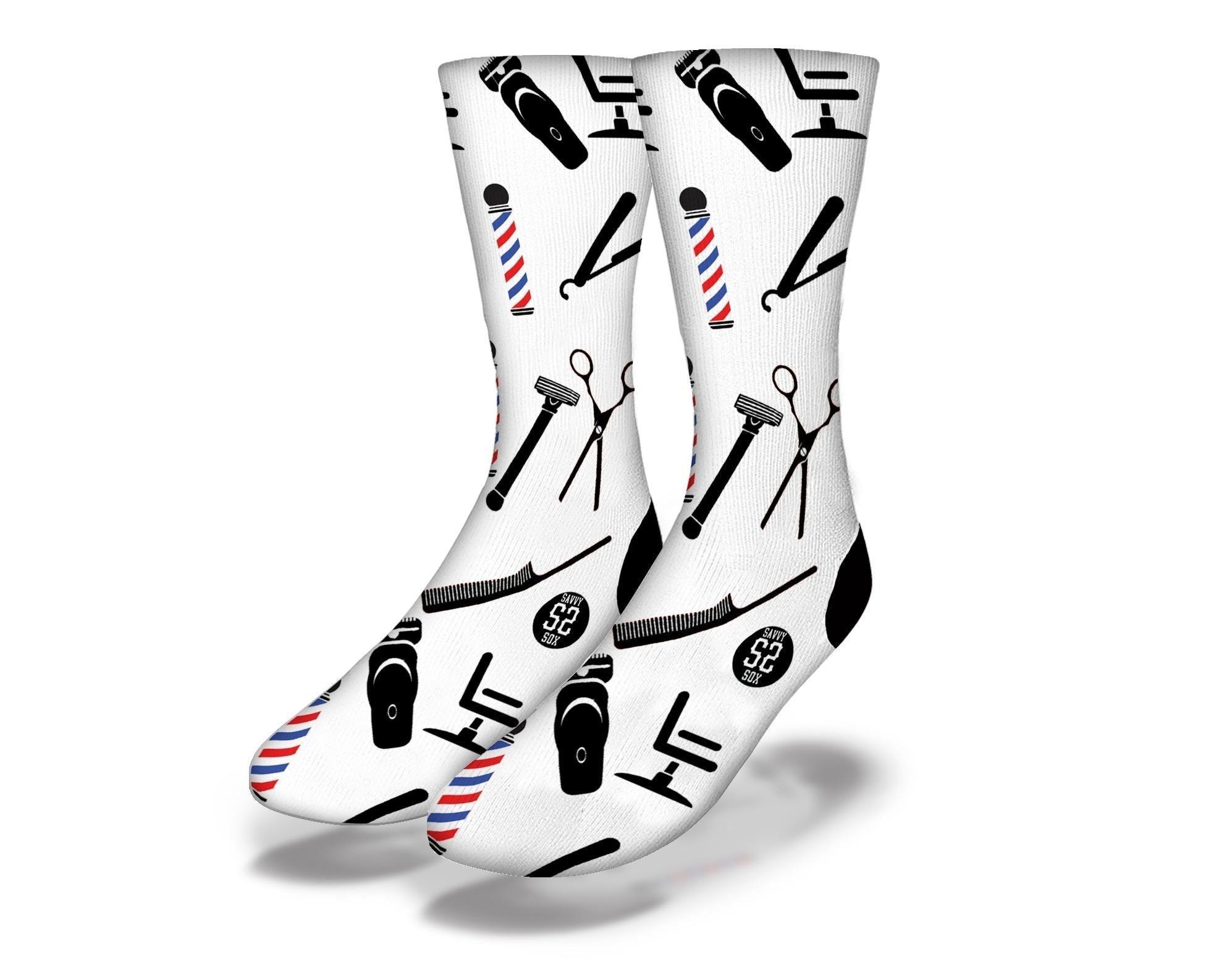 Barber Shop Socks White - VirtuousWares:Global