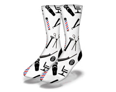 Barber Shop Socks White - VirtuousWares:Global