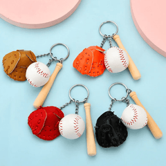 Baseball Bat Glove and Ball Key Chain - VirtuousWares:Global