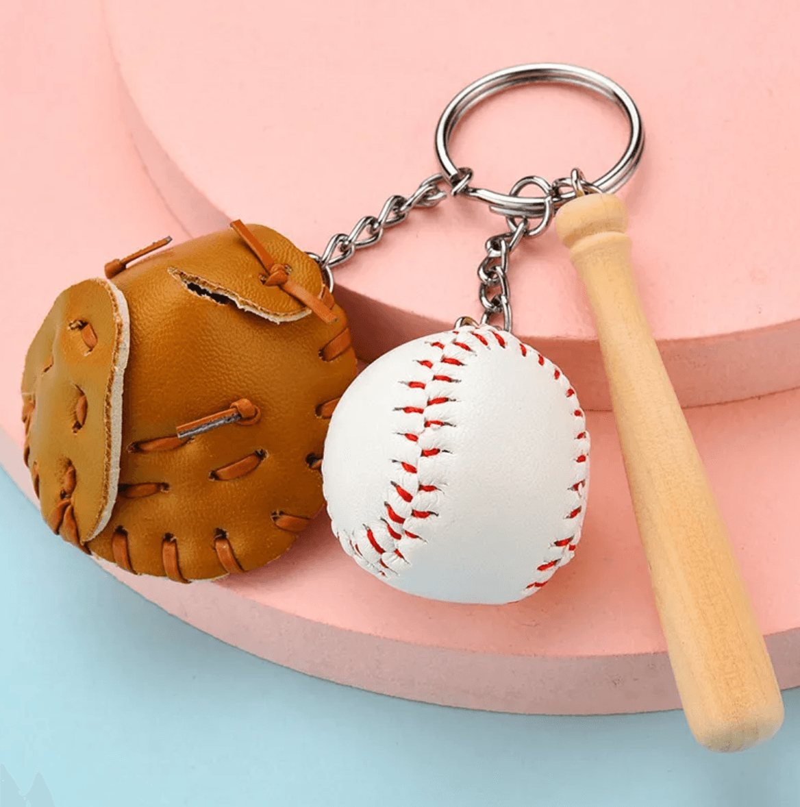 Baseball Bat Glove and Ball Key Chain - VirtuousWares:Global