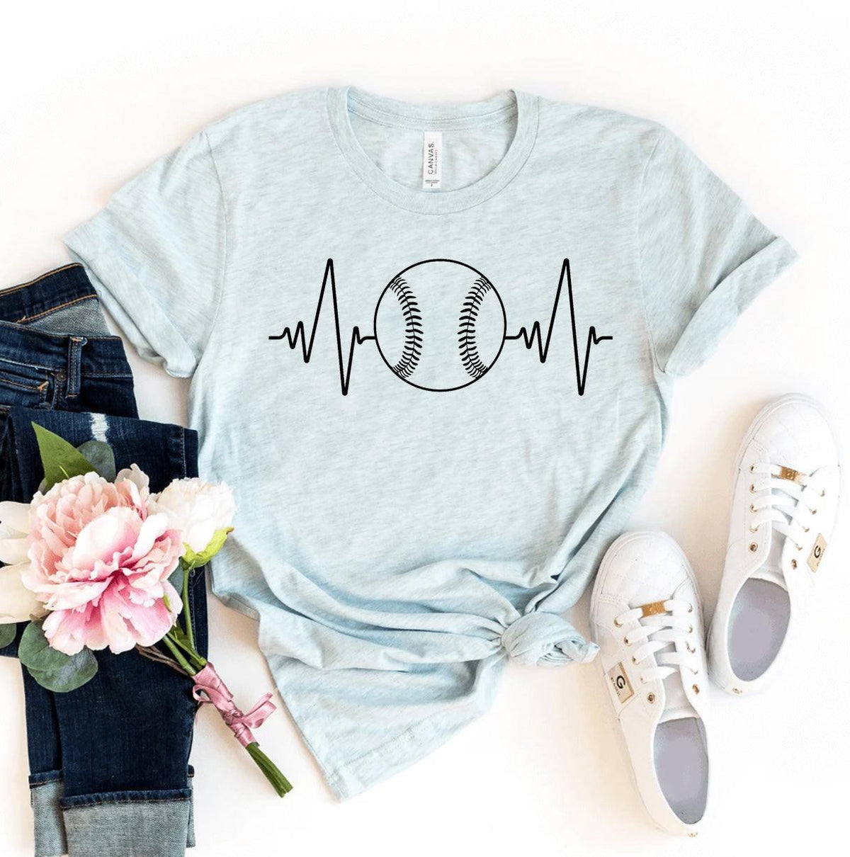 Baseball Heartbeat T-shirt - VirtuousWares:Global