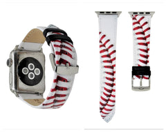 Baseball Leather Watch Band compatible with Series 1,2,3,4,5 and 6 - VirtuousWares:Global