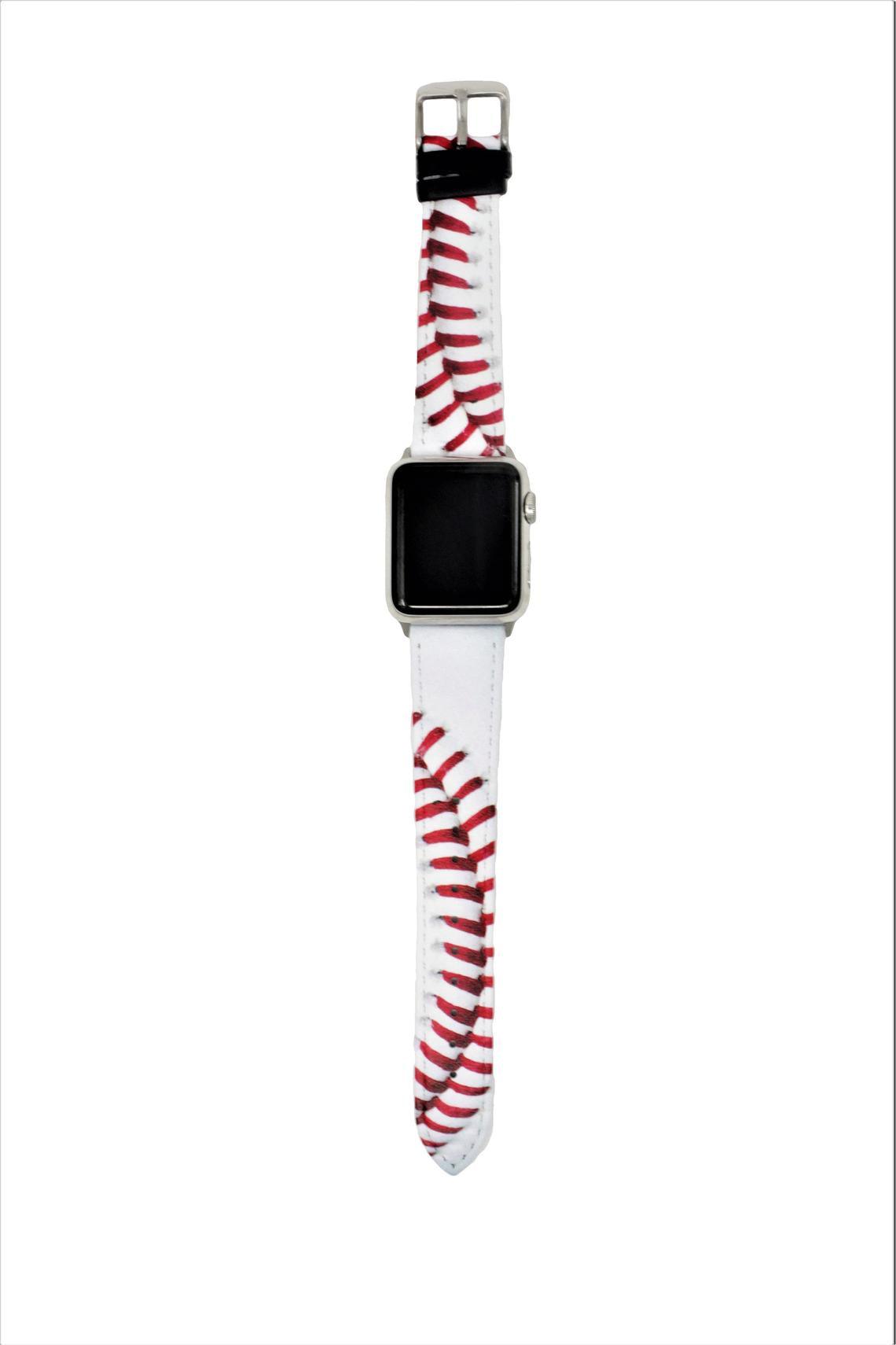 Baseball Leather Watch Band compatible with Series 1,2,3,4,5 and 6 - VirtuousWares:Global