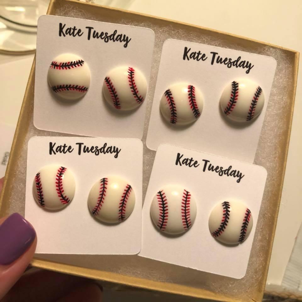 Baseball Stud Earrings- 2 sizes - VirtuousWares:Global