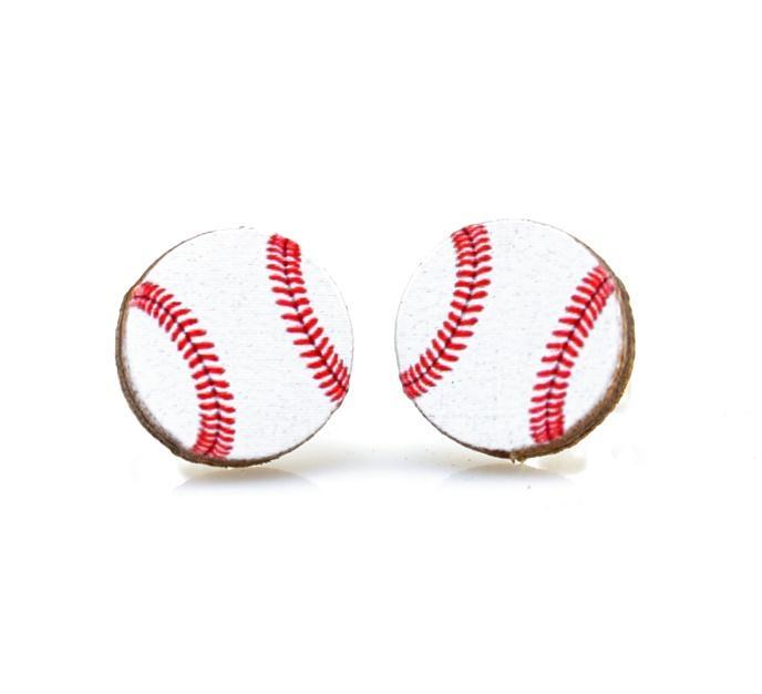 Baseball Stud Earrings #3068 - VirtuousWares:Global