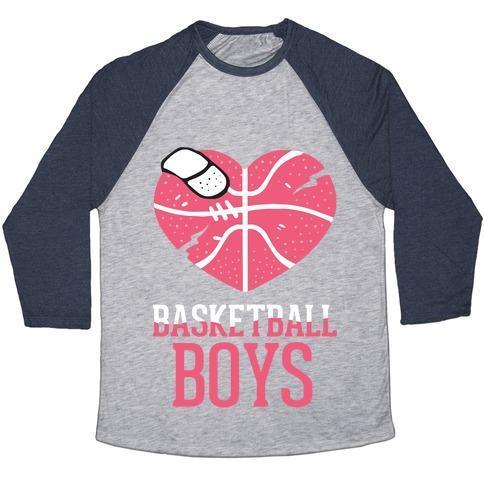 BASKETBALL BOYS UNISEX TRI-BLEND BASEBALL TEE - VirtuousWares:Global