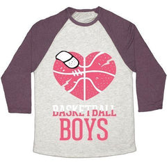 BASKETBALL BOYS UNISEX TRI-BLEND BASEBALL TEE - VirtuousWares:Global