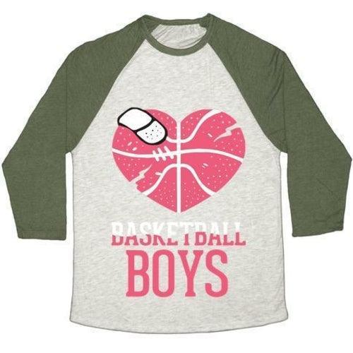 BASKETBALL BOYS UNISEX TRI-BLEND BASEBALL TEE - VirtuousWares:Global