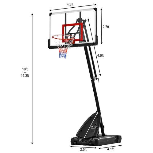 Basketball Hoop Basketball System 7.5ft-10ft Height Adjustable - VirtuousWares:Global