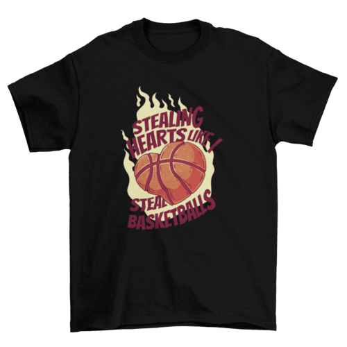 Basketball valentine's t-shirt design - VirtuousWares:Global
