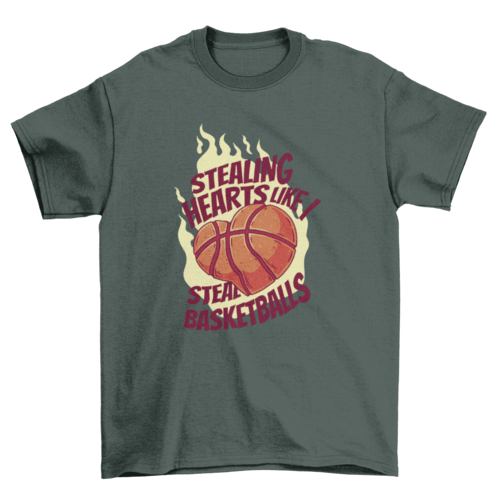 Basketball valentine's t-shirt design - VirtuousWares:Global