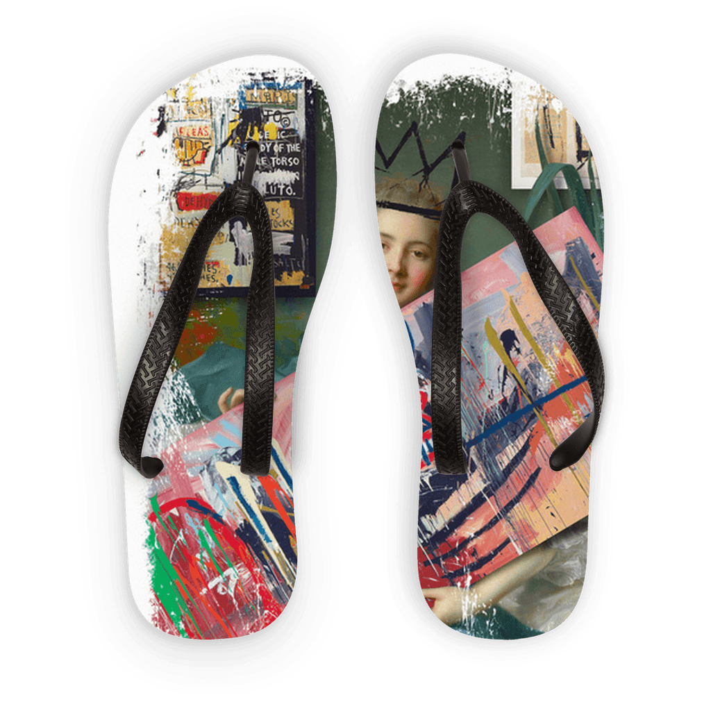 Basquiat Fan Adult Flip Flops - VirtuousWares:Global
