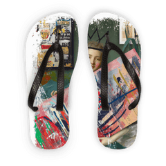 Basquiat Fan Adult Flip Flops - VirtuousWares:Global