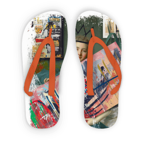 Basquiat Fan Adult Flip Flops - VirtuousWares:Global