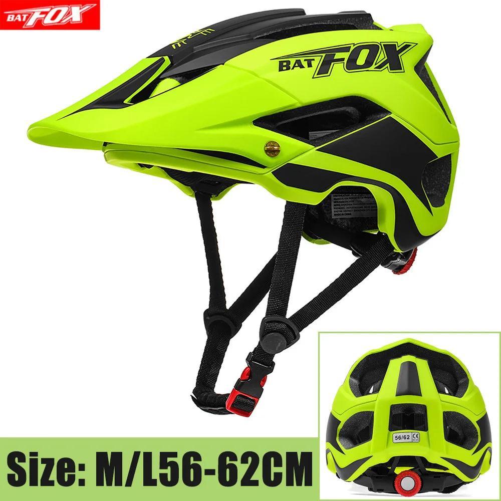 BATFOX Cycling Helmet Bike MTB Bicycle Helmet 2024 New Orange Men Women Mountain Road Bike Integrally Molded Sport Helmets - VirtuousWares:Global