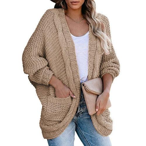Batwing Sleeve Knitted Sweater Cardigan Coat - VirtuousWares:Global