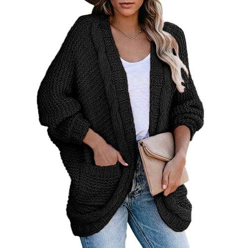 Batwing Sleeve Knitted Sweater Cardigan Coat - VirtuousWares:Global