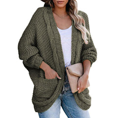 Batwing Sleeve Knitted Sweater Cardigan Coat - VirtuousWares:Global