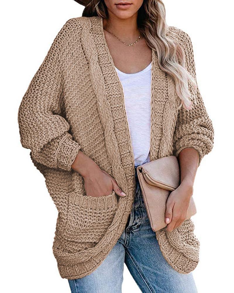 Batwing Sleeve Knitted Sweater Cardigan Coat - VirtuousWares:Global