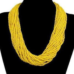 Beaded Maasai Handmade strand yellow Necklace - VirtuousWares:Global