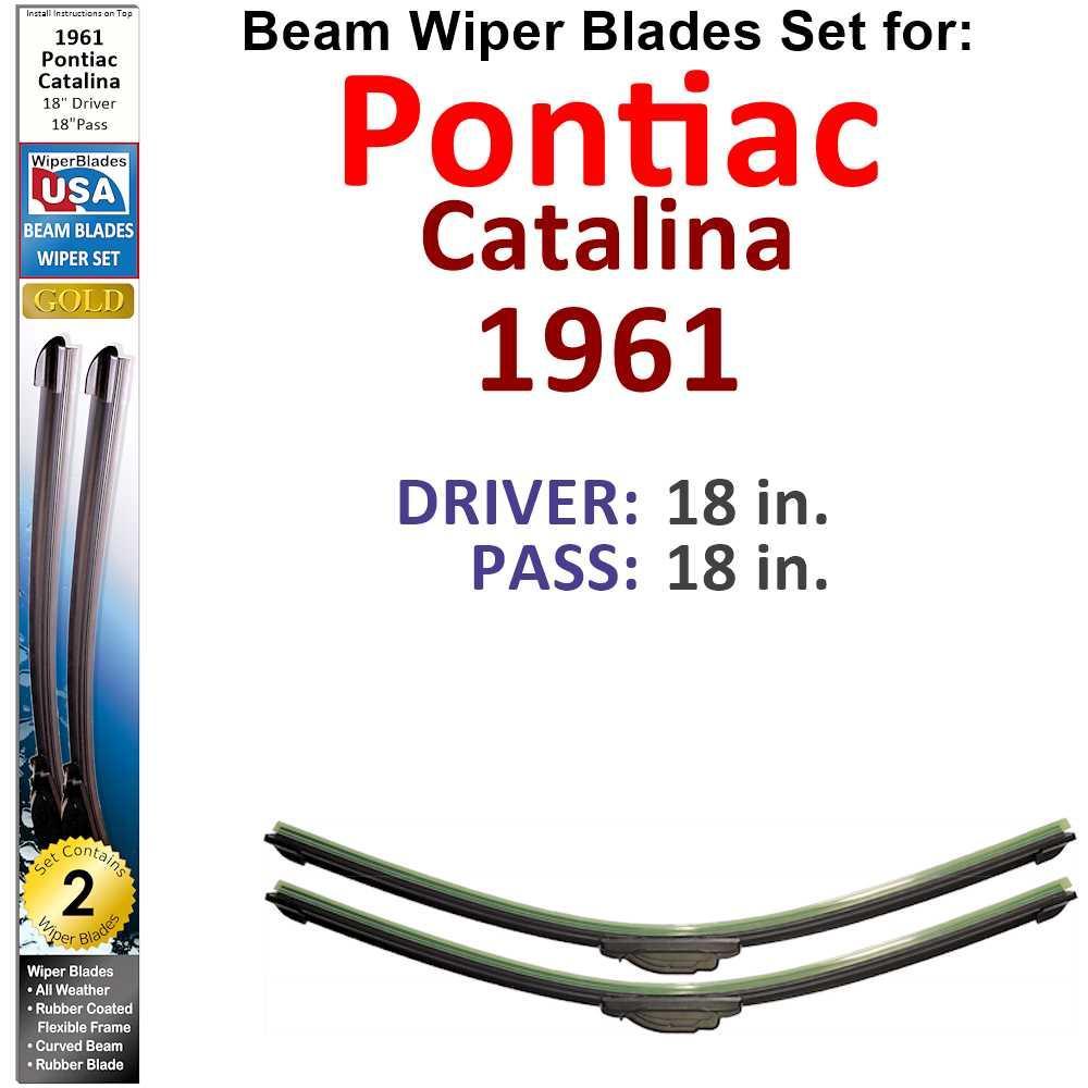 Beam Wiper Blades for 1961 Pontiac Catalina (Set of 2) - VirtuousWares:Global