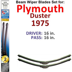 Beam Wiper Blades for 1975 Plymouth Duster (Set of 2) - VirtuousWares:Global