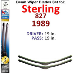 Beam Wiper Blades for 1989 Sterling 827 (Set of 2) - VirtuousWares:Global