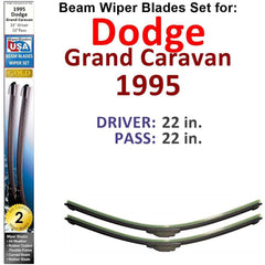 Beam Wiper Blades for 1995 Dodge Grand Caravan (Set of 2) - VirtuousWares:Global