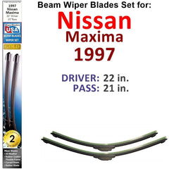 Beam Wiper Blades for 1997 Nissan Maxima (Set of 2) - VirtuousWares:Global