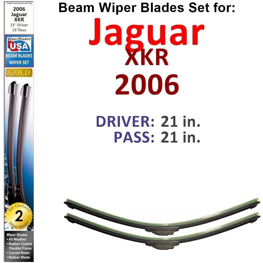 Beam Wiper Blades for 2006 Jaguar XKR (Set of 2) - VirtuousWares:Global
