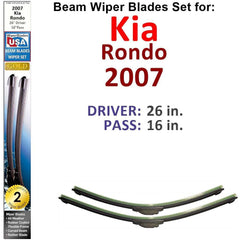 Beam Wiper Blades for 2007 Kia Rondo (Set of 2) - VirtuousWares:Global