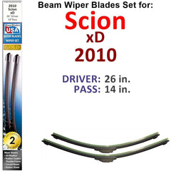 Beam Wiper Blades for 2010 Scion xD (Set of 2) - VirtuousWares:Global