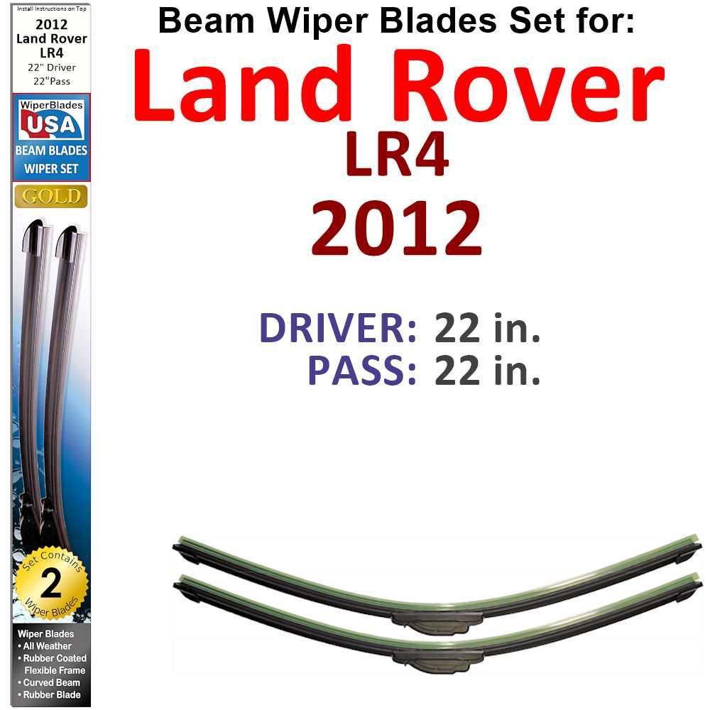 Beam Wiper Blades for 2012 Land Rover LR4 (Set of 2) - VirtuousWares:Global
