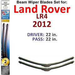 Beam Wiper Blades for 2012 Land Rover LR4 (Set of 2) - VirtuousWares:Global